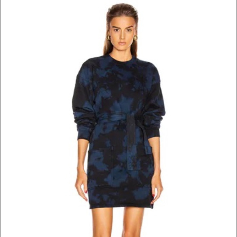 PROENZA SCHOULER WHITE LABEL Tie Dye Sweatshirt Dress